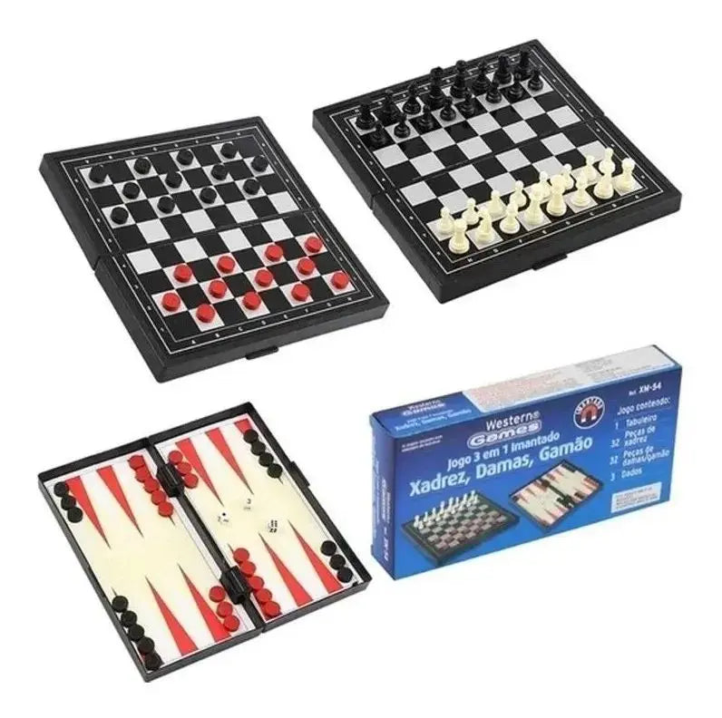 Kit Xadrez, Dama e Gamão - Raciocínio e Diversão Sem Limites | SmartChess Pro