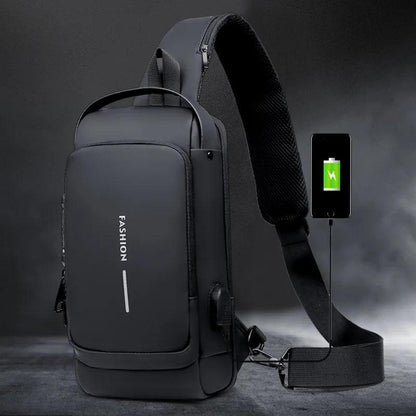 Mochila Anti-Furto com Senha USB Slim Bag - Oferta de Luxo